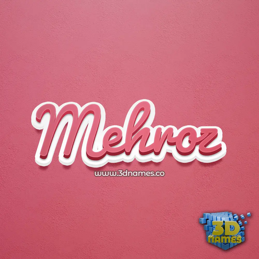 mehroz in Red Scribble style - 3D name wallpaper