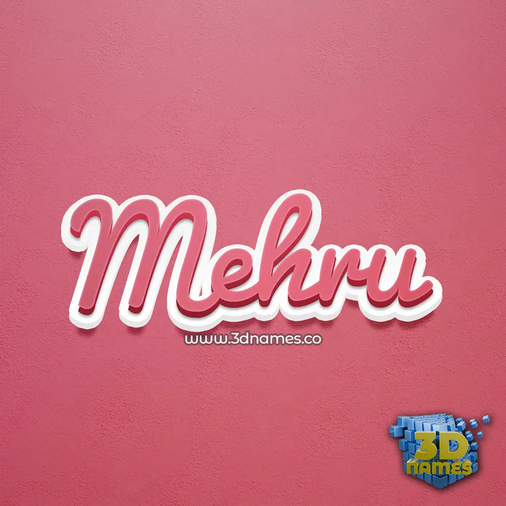 mehru in Red Scribble style - 3D name wallpaper