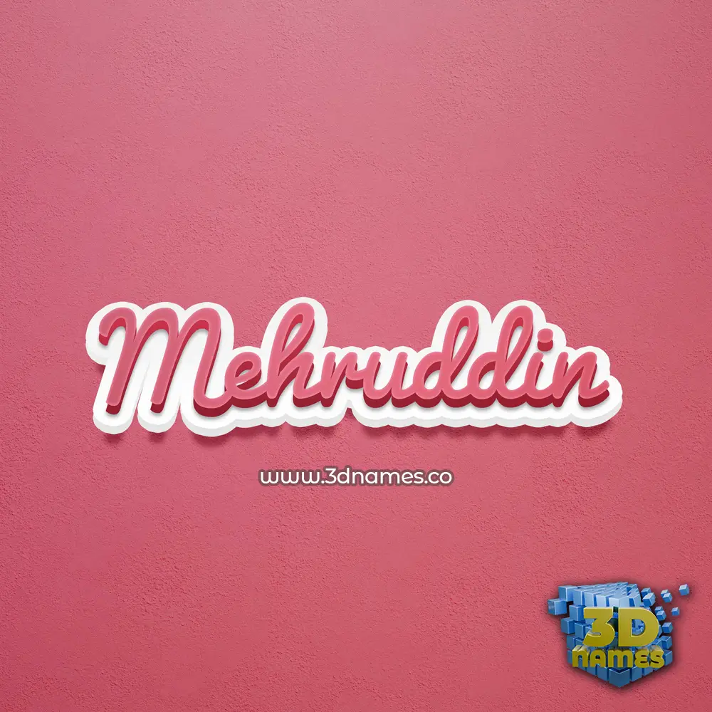 mehruddin in Red Scribble style - 3D name wallpaper