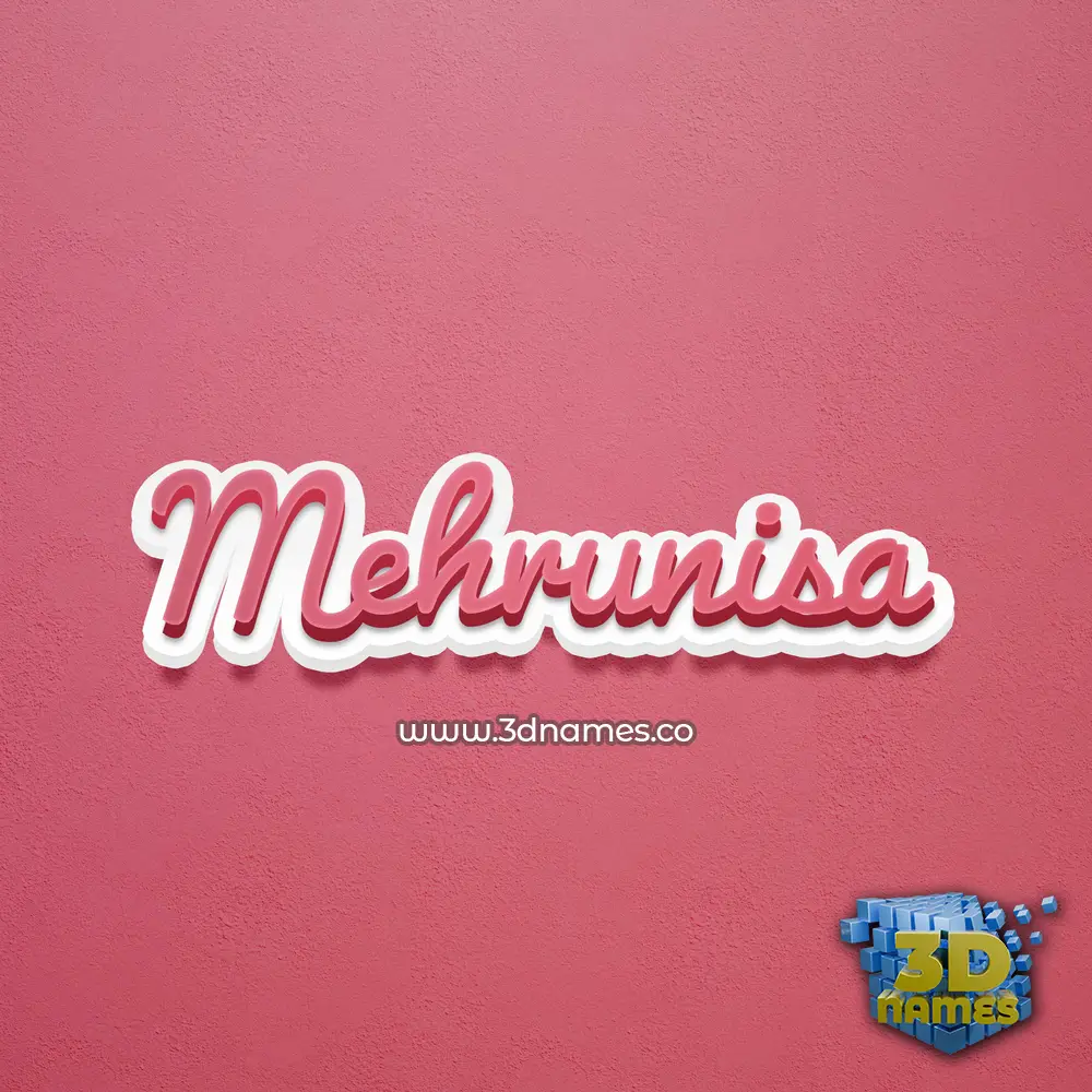 mehrunisa in Red Scribble style - 3D name wallpaper