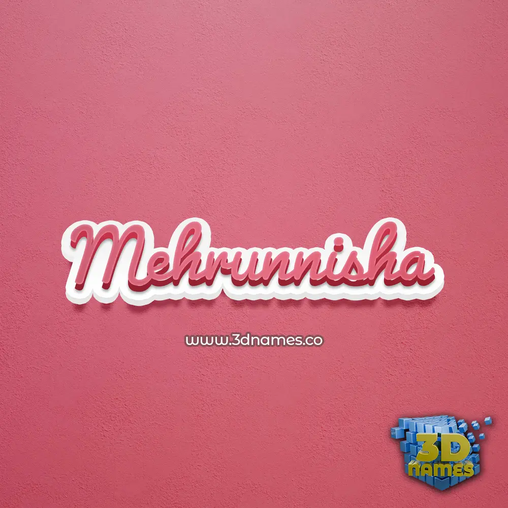 mehrunnisha in Red Scribble style - 3D name wallpaper