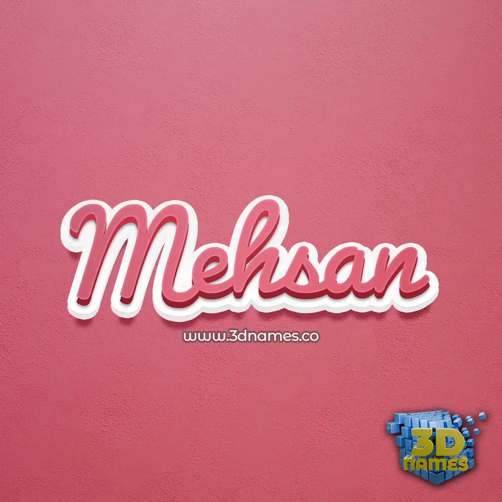 mehsan in Red Scribble style - 3D name wallpaper