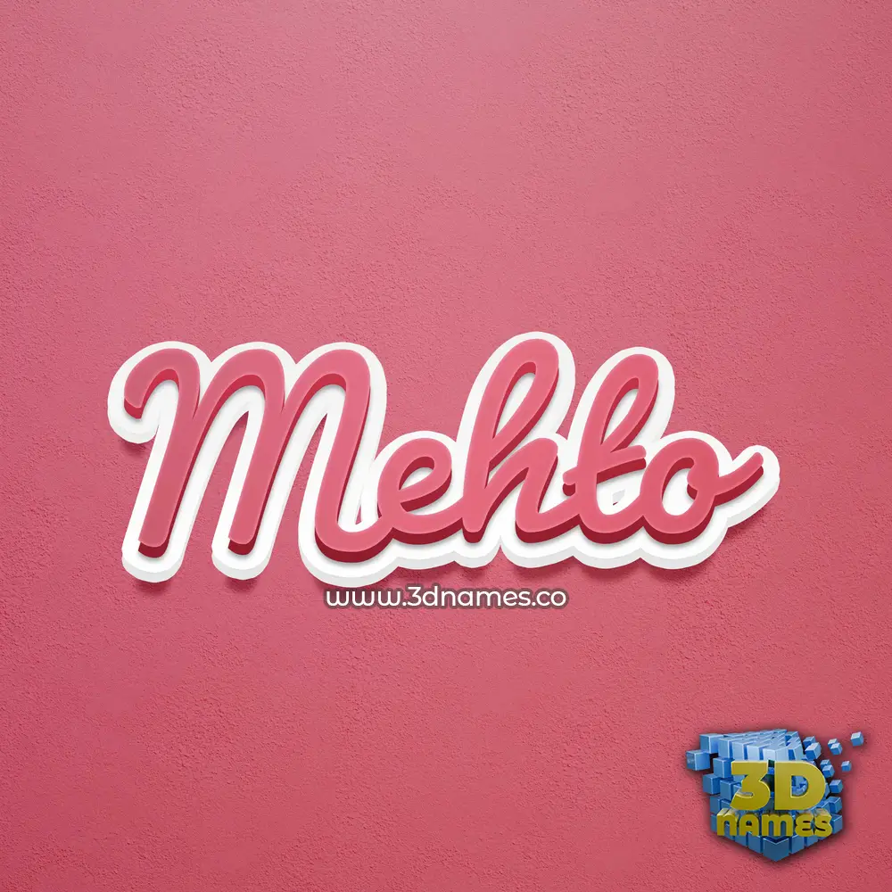 mehto in Red Scribble style - 3D name wallpaper