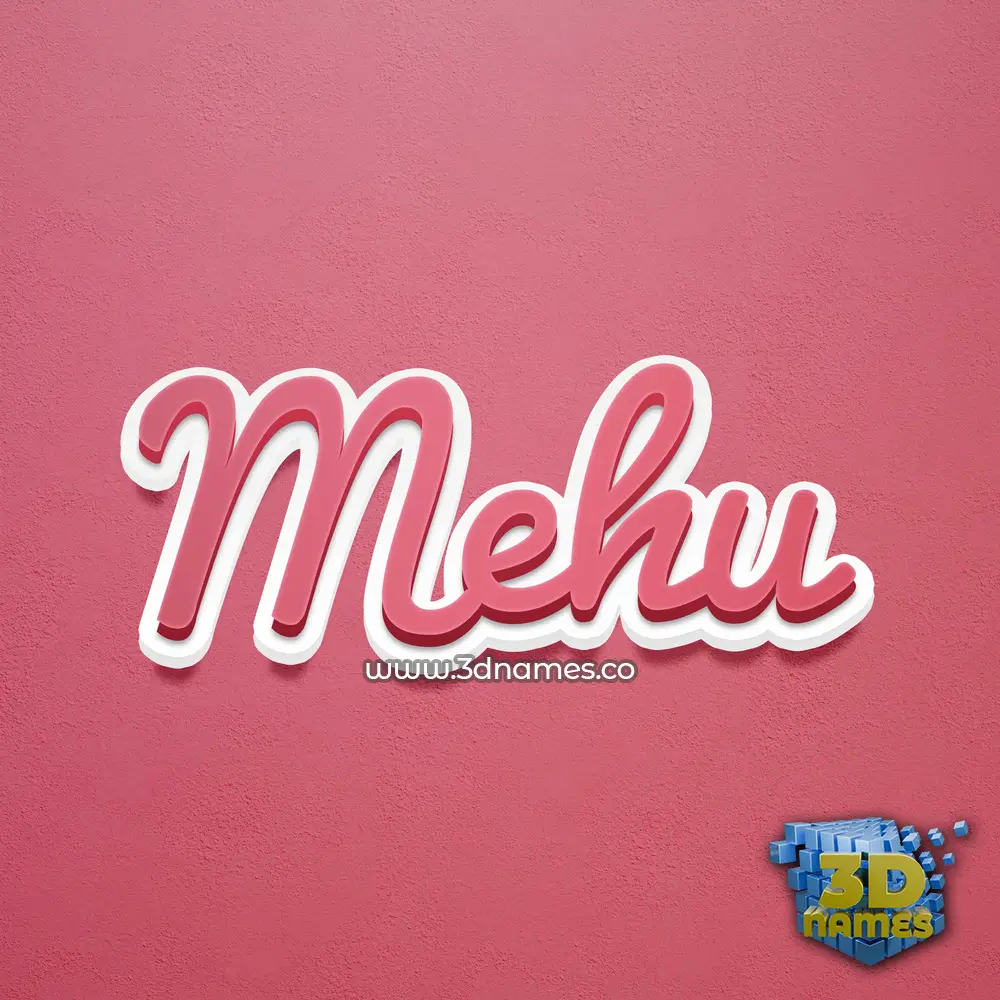 mehu in Red Scribble style - 3D name wallpaper
