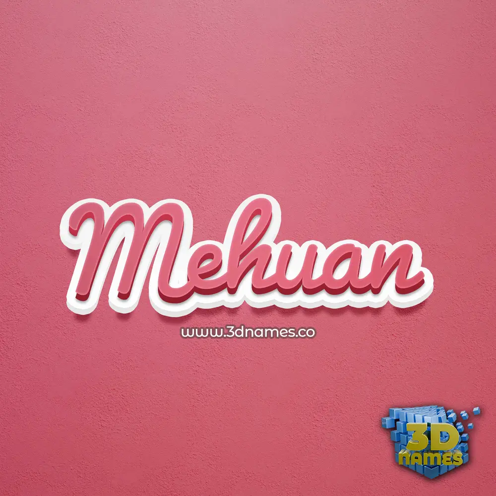 mehuan in Red Scribble style - 3D name wallpaper