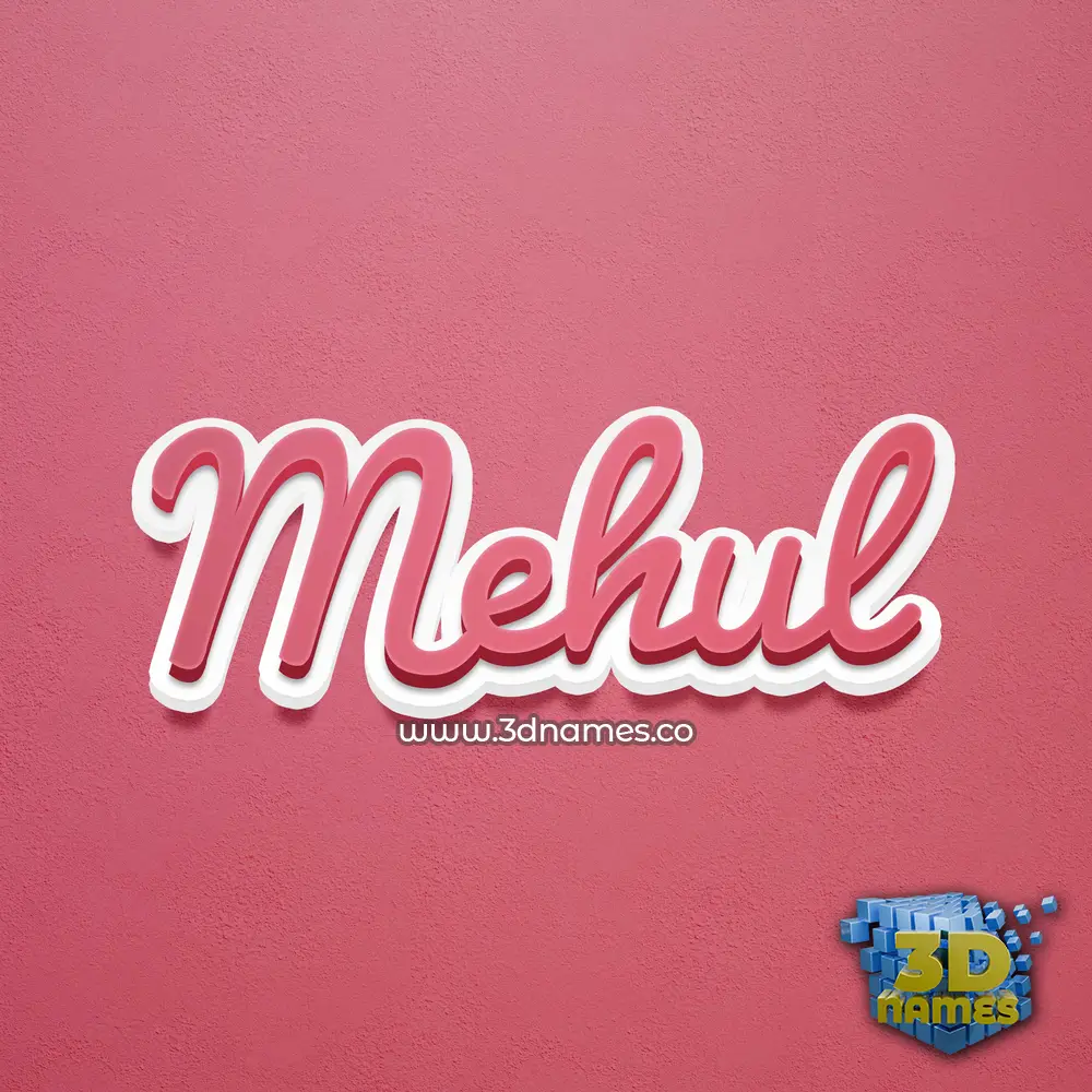 mehul in Red Scribble style - 3D name wallpaper