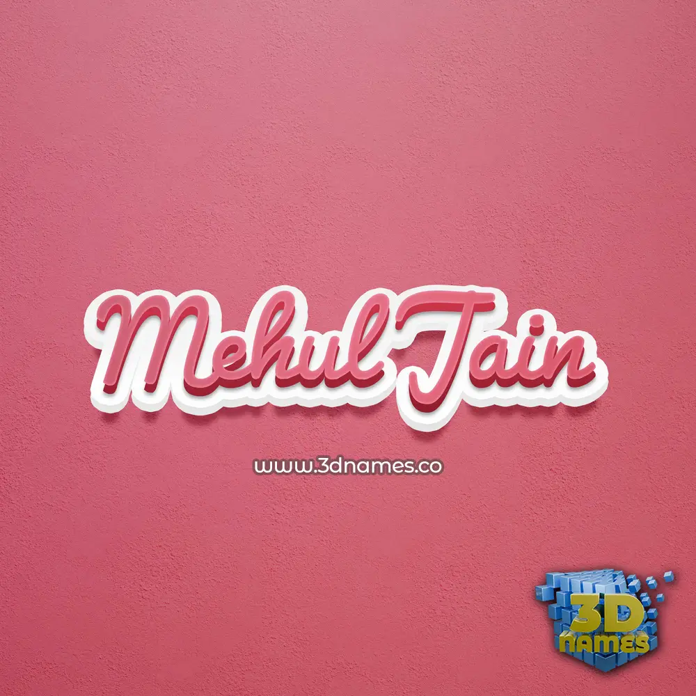 mehul jain in Red Scribble style - 3D name wallpaper