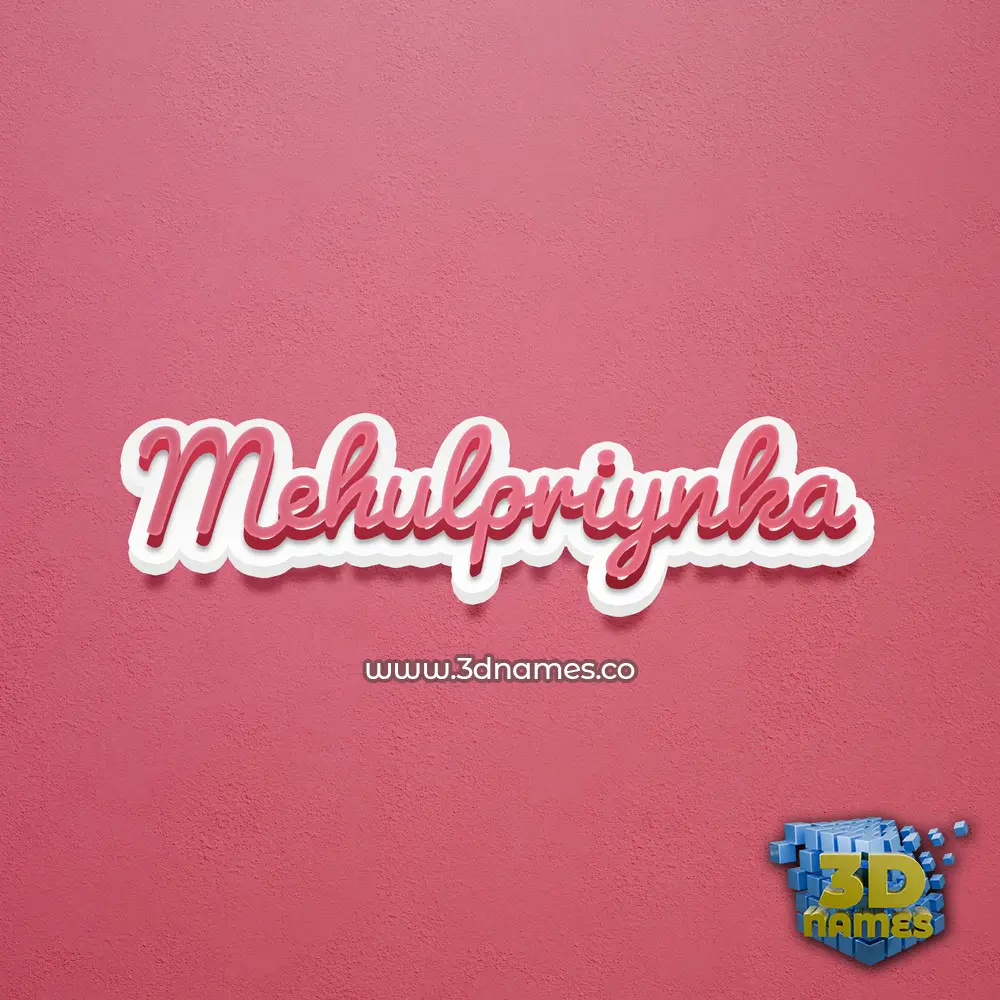 mehulpriynka in Red Scribble style - 3D name wallpaper