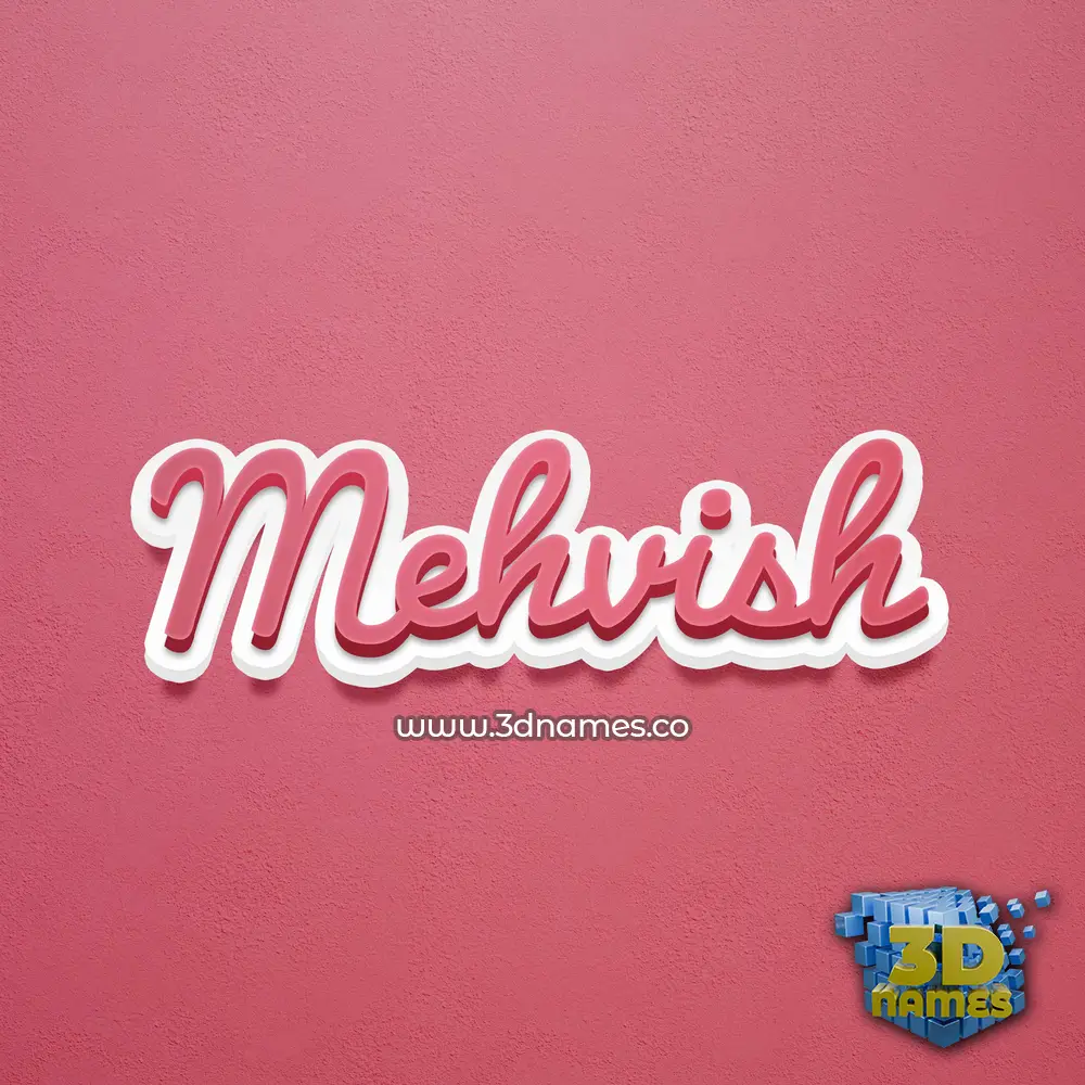 mehvish in Red Scribble style - 3D name wallpaper