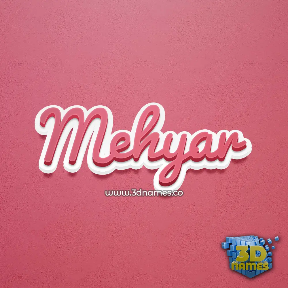 mehyar in Red Scribble style - 3D name wallpaper