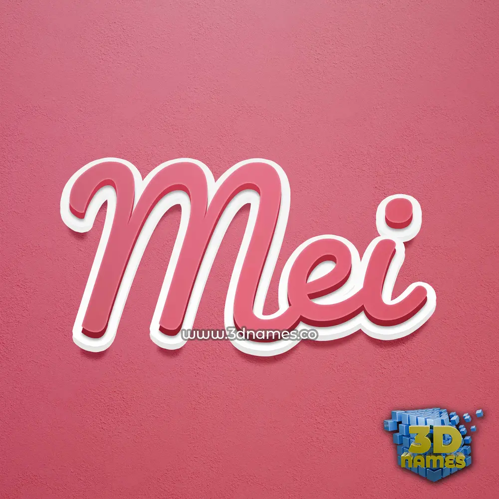 mei in Red Scribble style - 3D name wallpaper