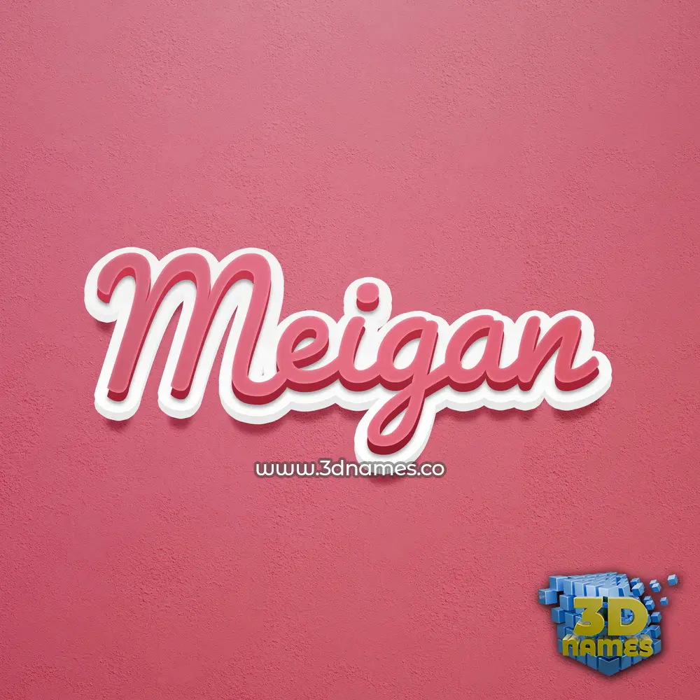 meigan in Red Scribble style - 3D name wallpaper