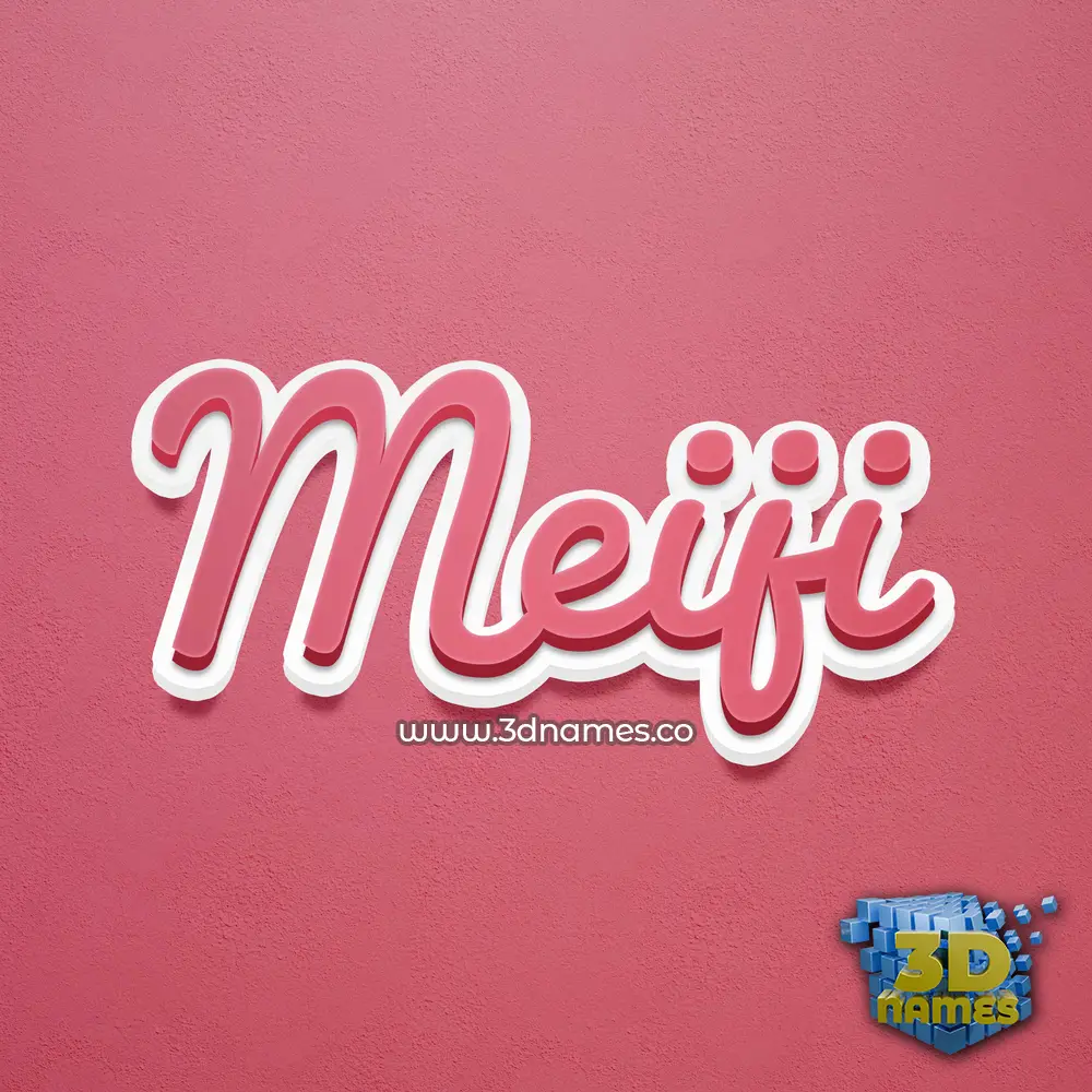 meiji in Red Scribble style - 3D name wallpaper