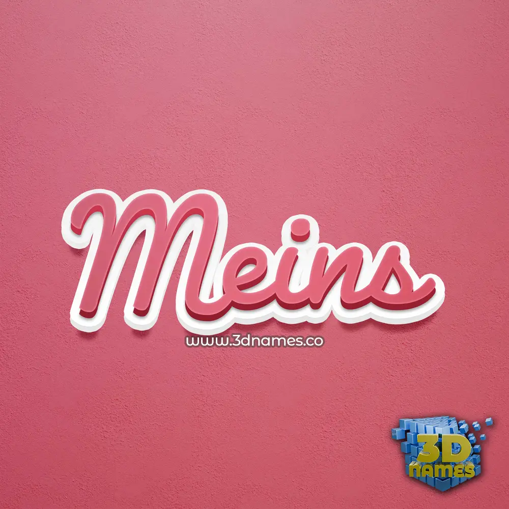 meins in Red Scribble style - 3D name wallpaper