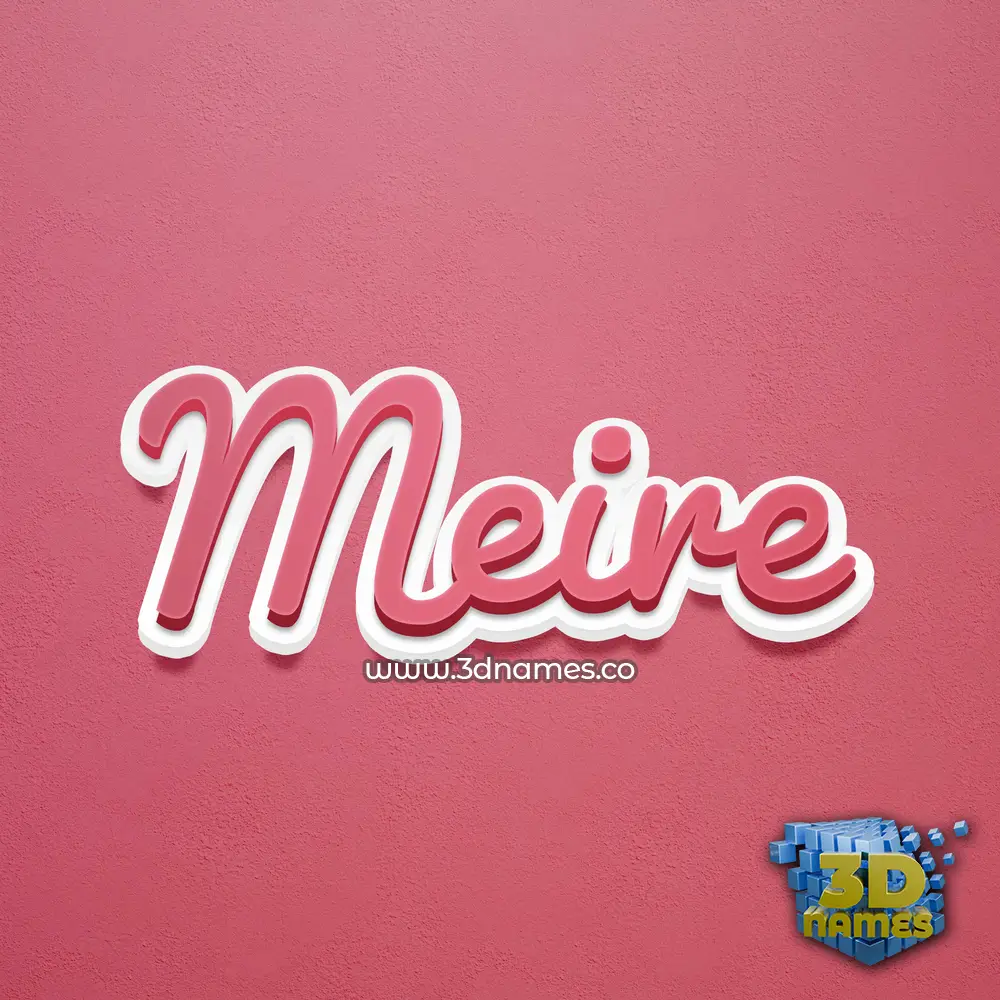 meire in Red Scribble style - 3D name wallpaper