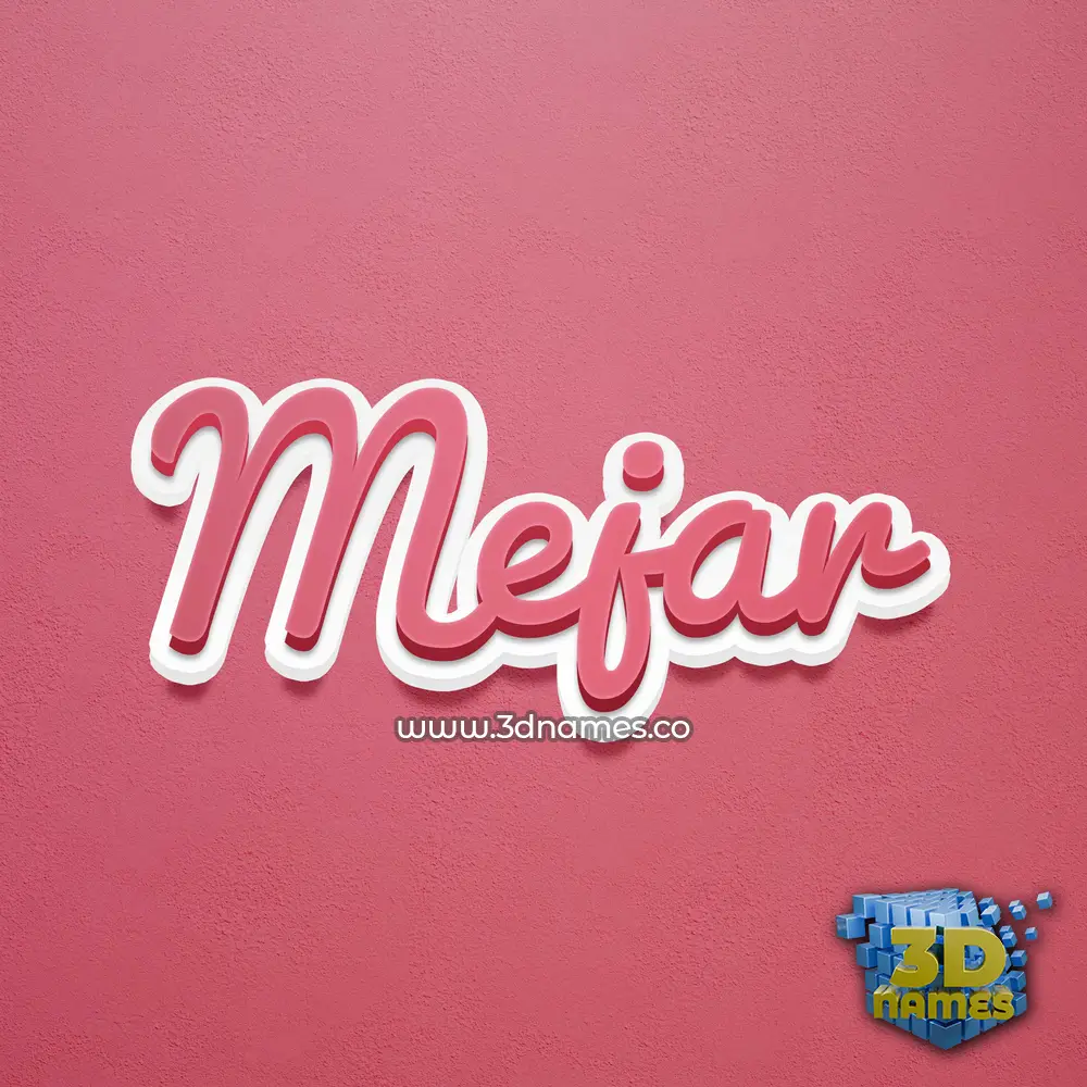 mejar in Red Scribble style - 3D name wallpaper