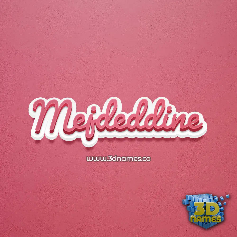 mejdeddine in Red Scribble style - 3D name wallpaper