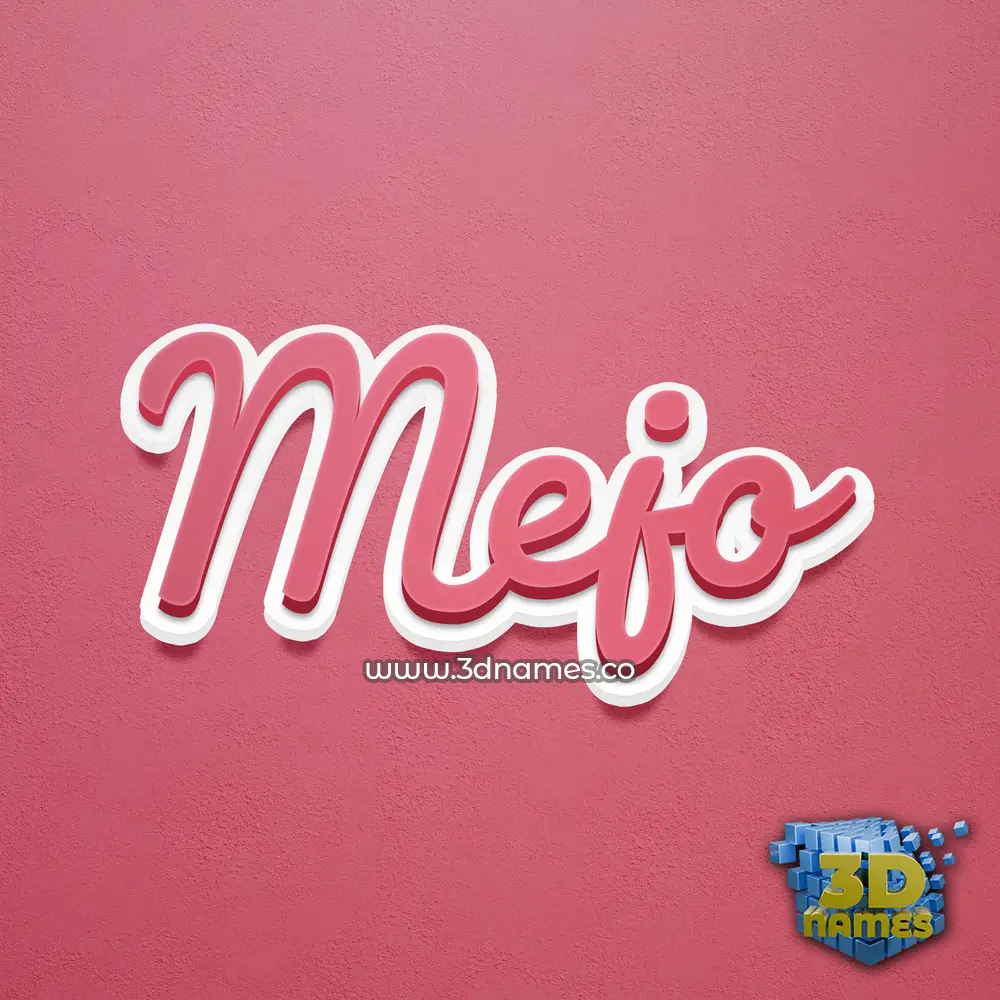 mejo in Red Scribble style - 3D name wallpaper