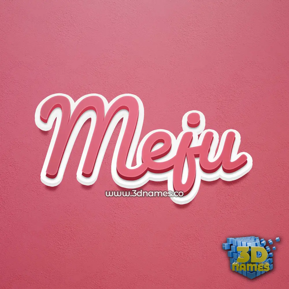 meju in Red Scribble style - 3D name wallpaper