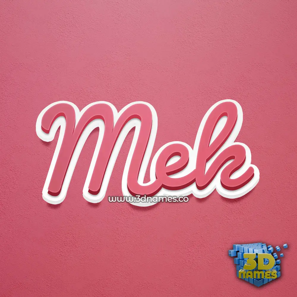 mek in Red Scribble style - 3D name wallpaper