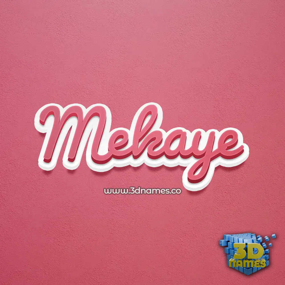 mekaye in Red Scribble style - 3D name wallpaper