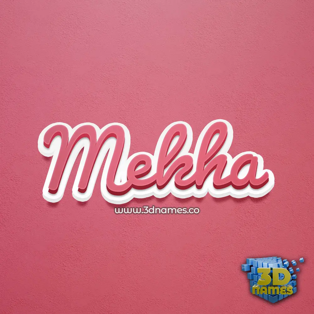 mekha in Red Scribble style - 3D name wallpaper
