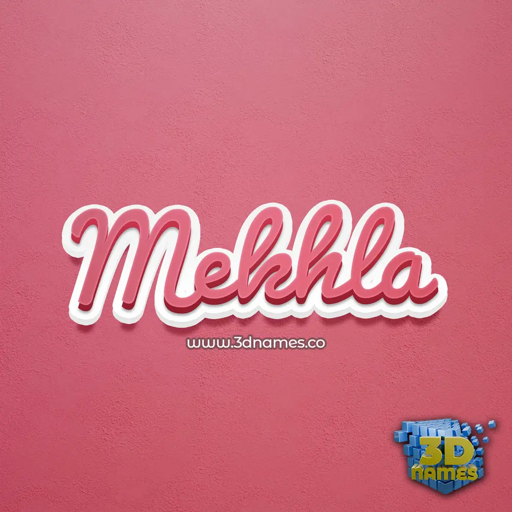 mekhla in Red Scribble style - 3D name wallpaper