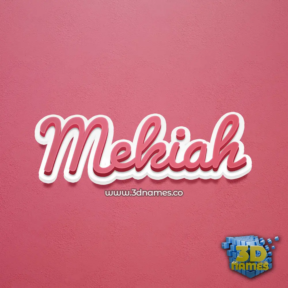 mekiah in Red Scribble style - 3D name wallpaper