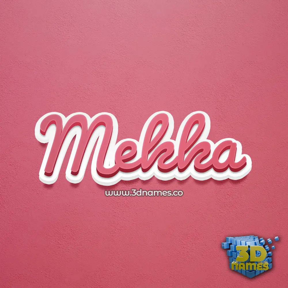 mekka in Red Scribble style - 3D name wallpaper