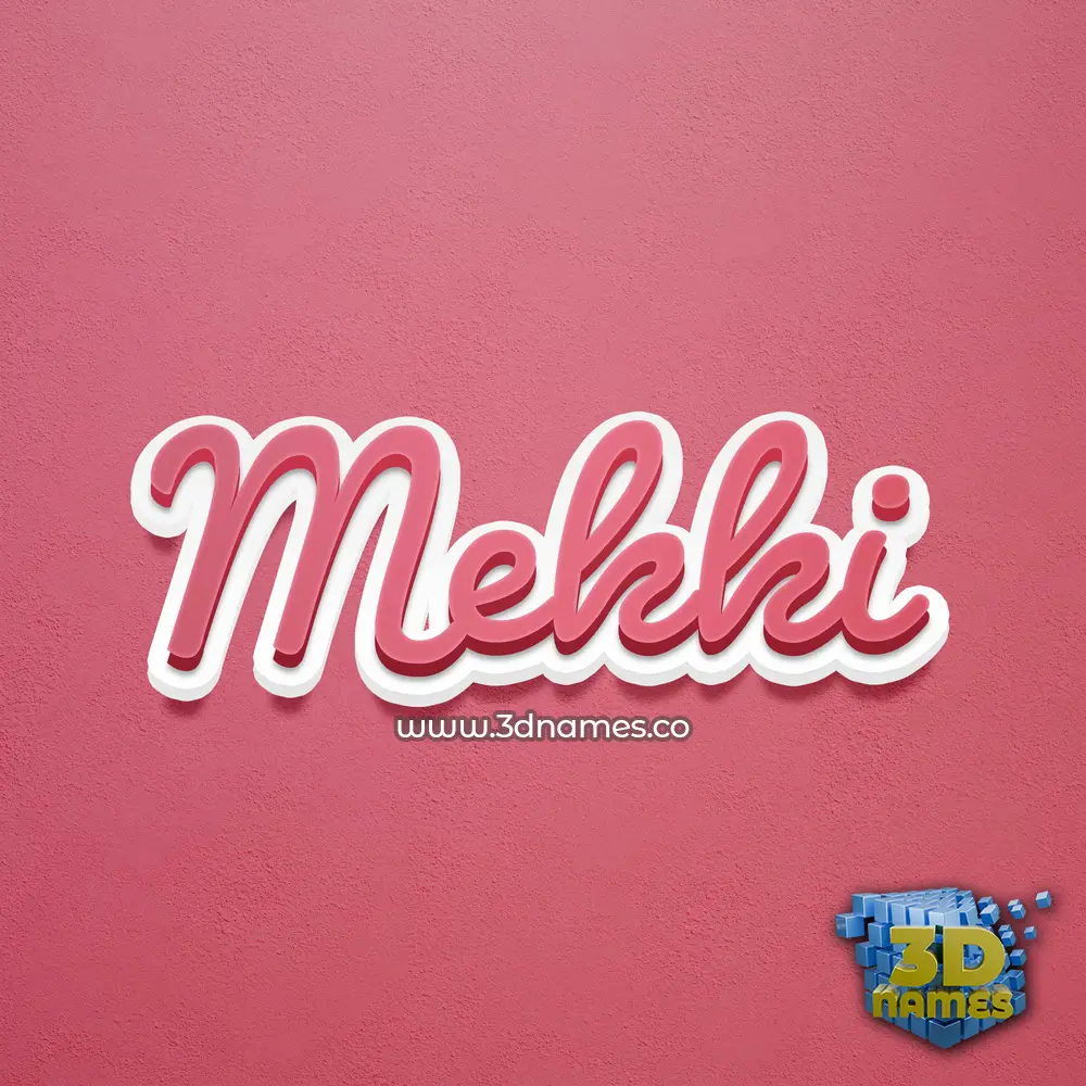 mekki in Red Scribble style - 3D name wallpaper