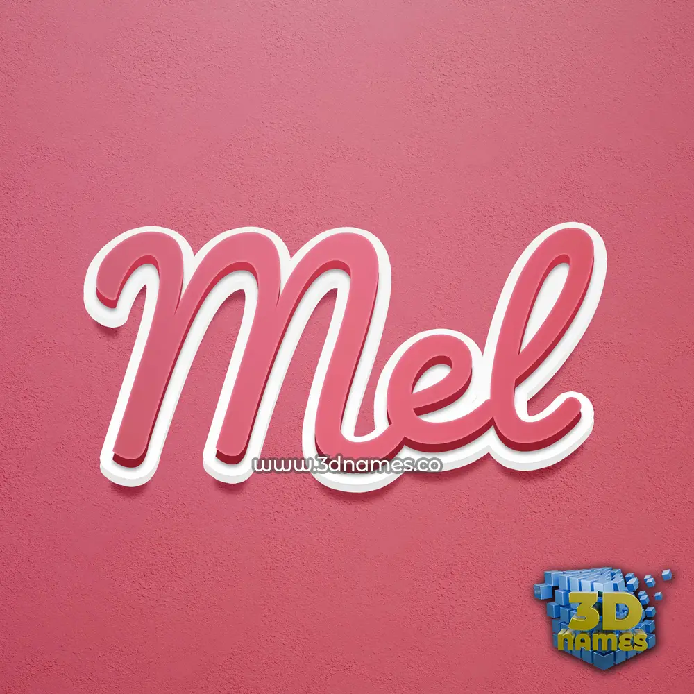 mel in Red Scribble style - 3D name wallpaper