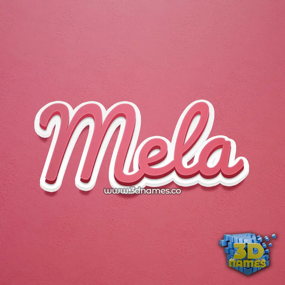 mela in Red Scribble style - 3D name wallpaper