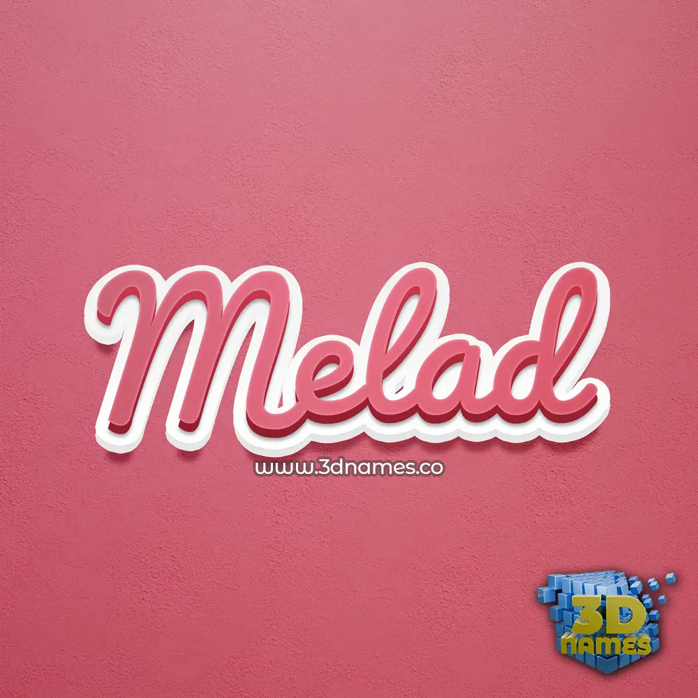 melad in Red Scribble style - 3D name wallpaper