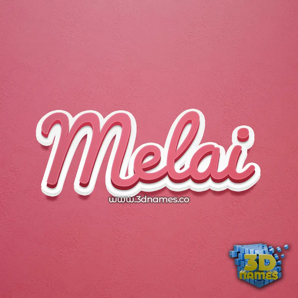 melai in Red Scribble style - 3D name wallpaper