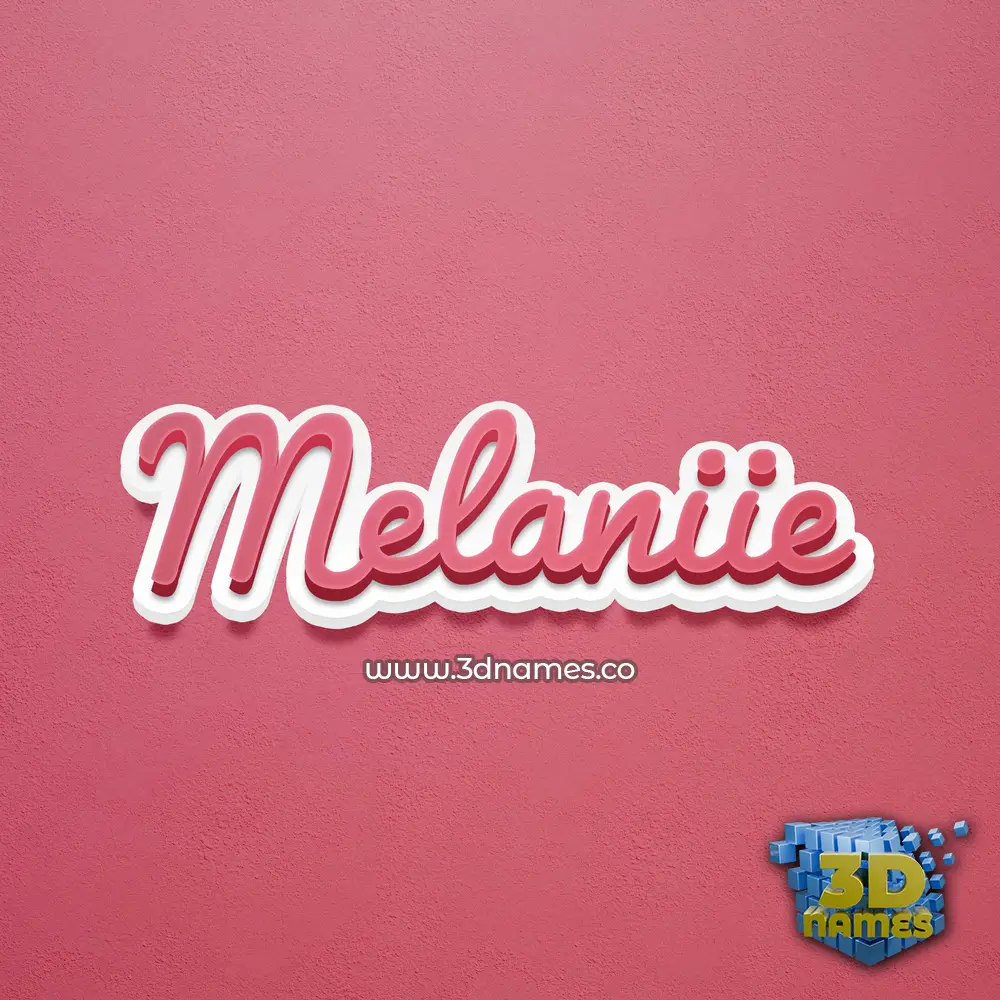 melaniie in Red Scribble style - 3D name wallpaper