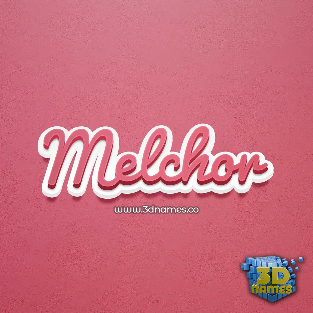 melchor in Red Scribble style - 3D name wallpaper
