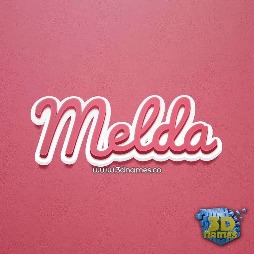 melda in Red Scribble style - 3D name wallpaper