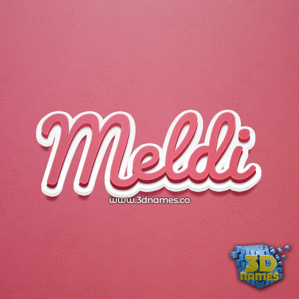 meldi in Red Scribble style - 3D name wallpaper
