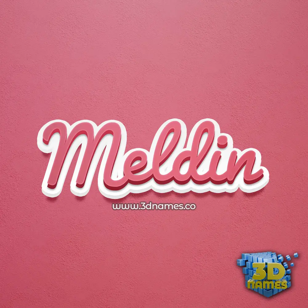 meldin in Red Scribble style - 3D name wallpaper