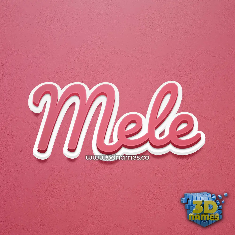 mele in Red Scribble style - 3D name wallpaper