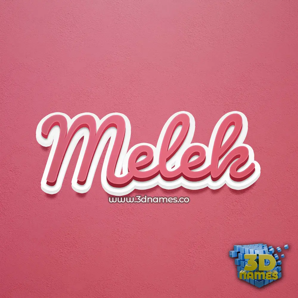 melek in Red Scribble style - 3D name wallpaper