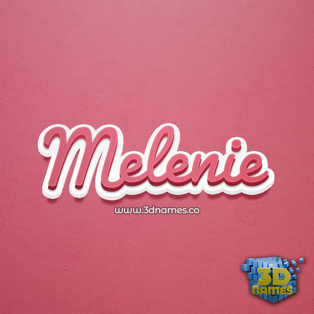 melenie in Red Scribble style - 3D name wallpaper