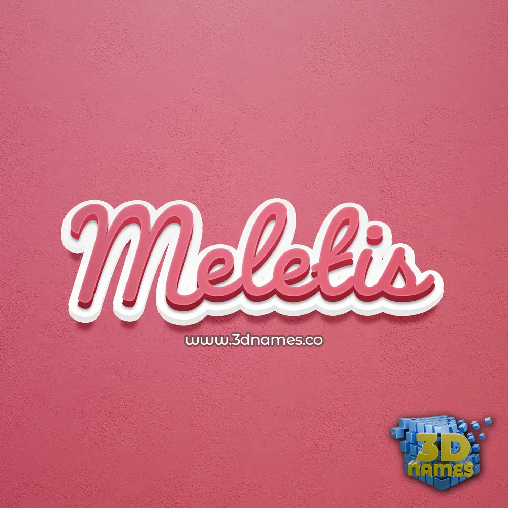 meletis in Red Scribble style - 3D name wallpaper