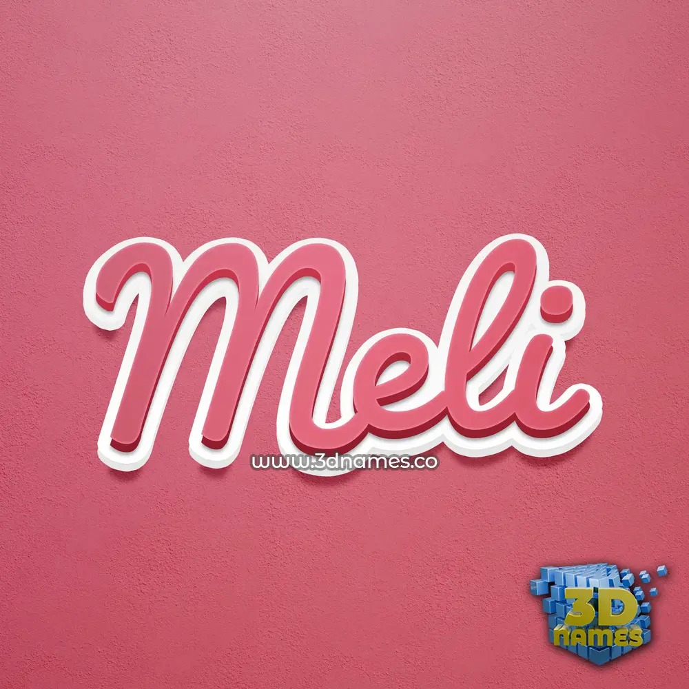 meli in Red Scribble style - 3D name wallpaper