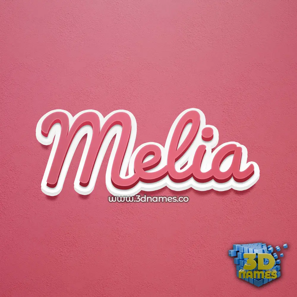 melia in Red Scribble style - 3D name wallpaper