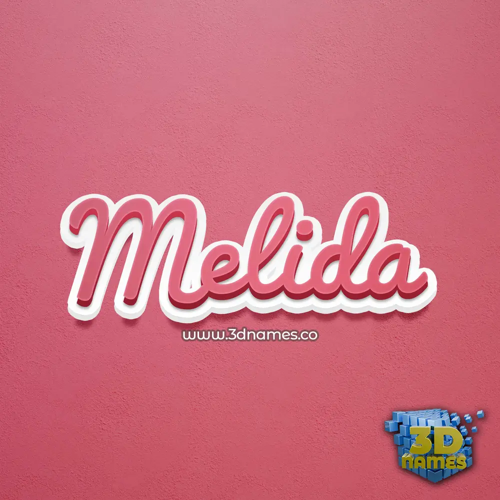 melida in Red Scribble style - 3D name wallpaper
