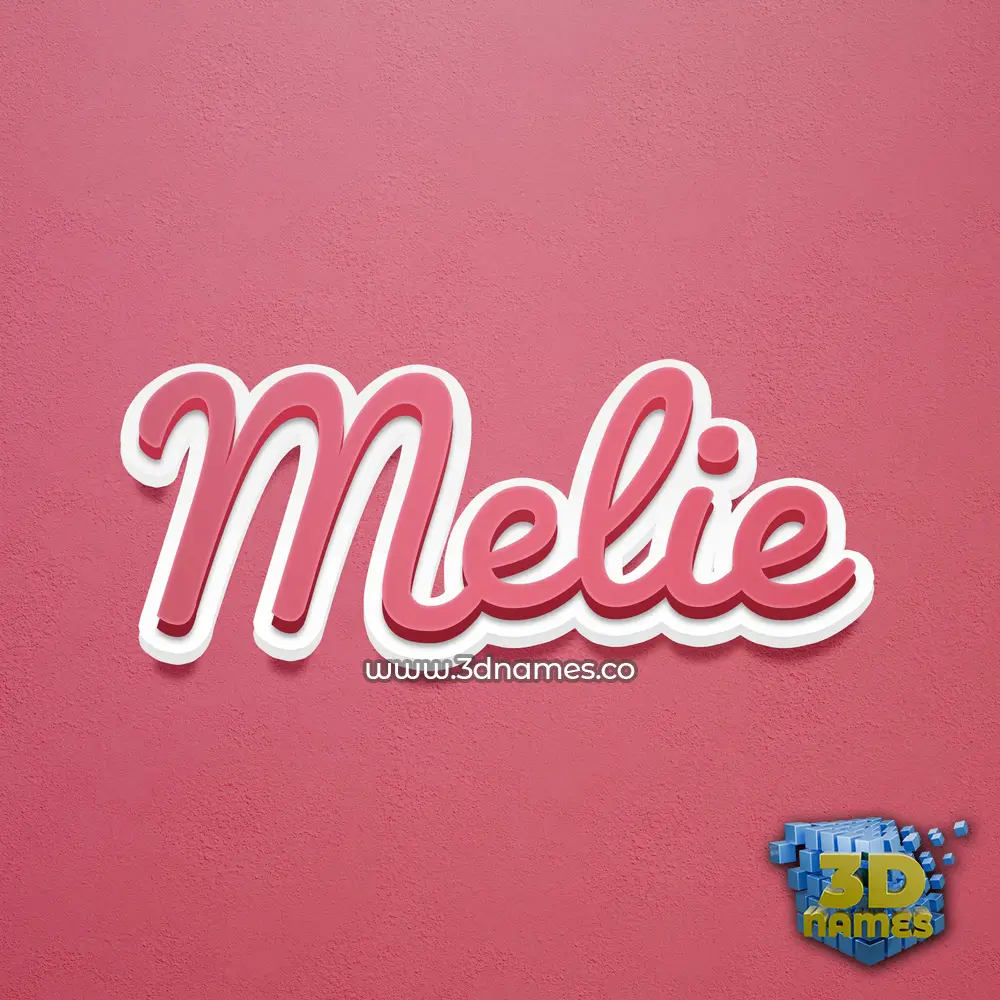 melie in Red Scribble style - 3D name wallpaper