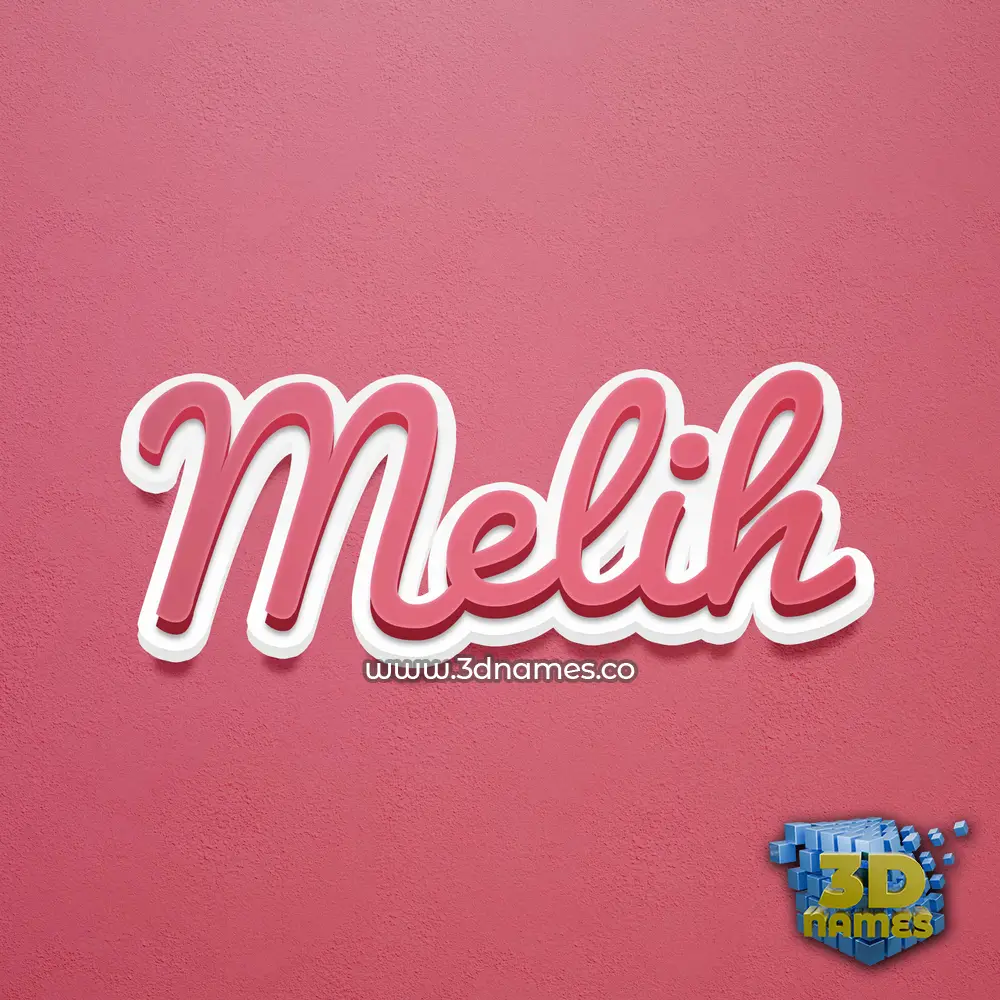melih in Red Scribble style - 3D name wallpaper