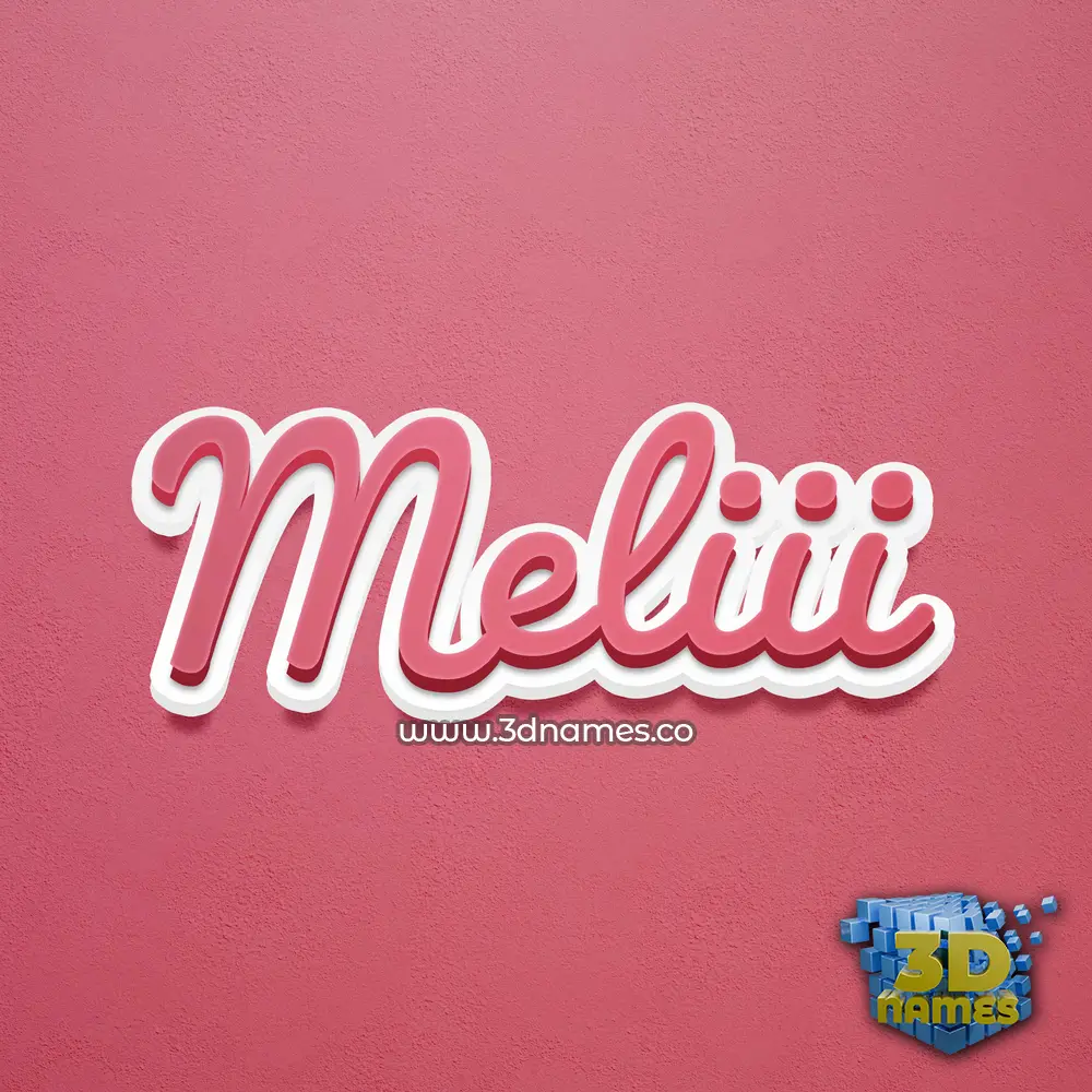 meliii in Red Scribble style - 3D name wallpaper
