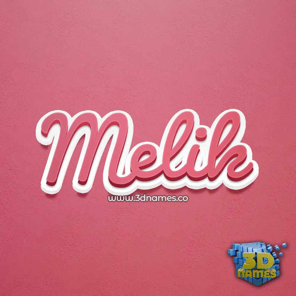 melik in Red Scribble style - 3D name wallpaper